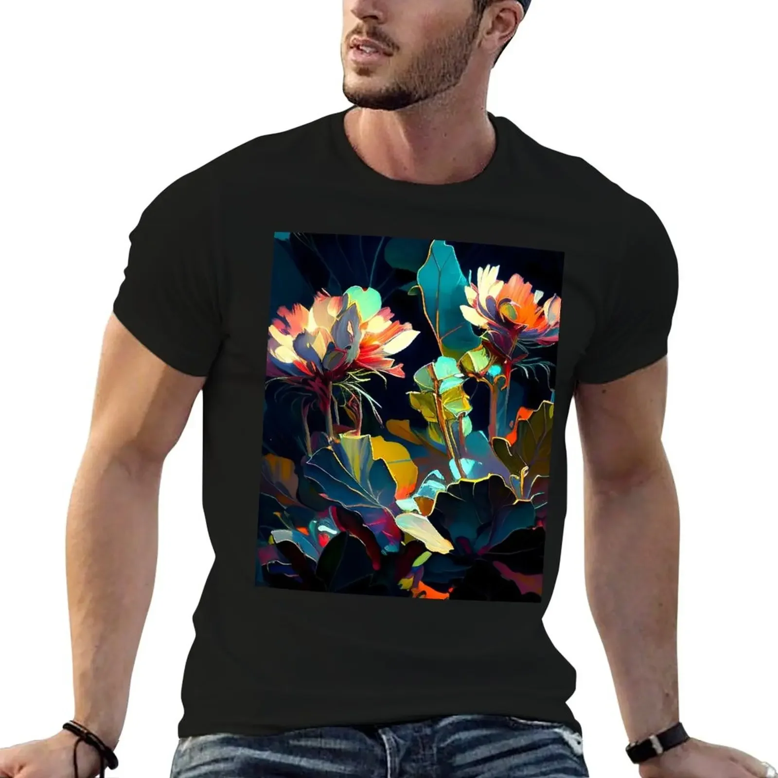 

Abstract impressionist flowers #02 T-Shirt customs summer tops vintage t shirt for men