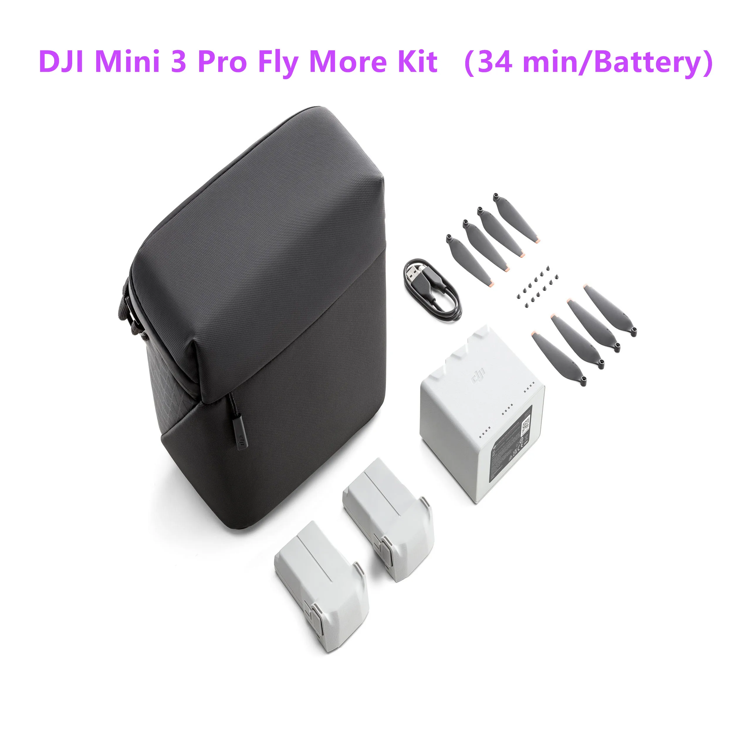 Original Mini 3 Pro Flymore Fly Mais Kit Combo, Peças de reposição para Drone Acessórios, Hélices Saco de Bateria, Novo, 2022