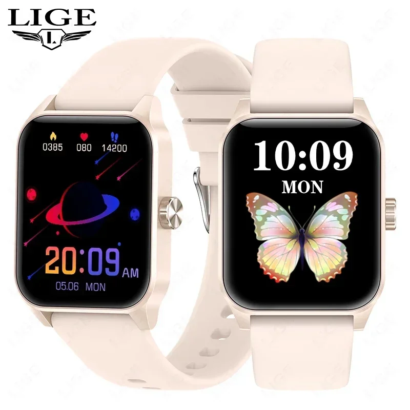 

LIGE Smart Watch Woman Dial Custom Bluetooth Call Smartwatch Ladies Sports Fitness Watches Women Health Monitor Waterproof Clock