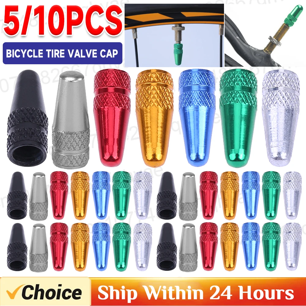 5/10PCS Bicycle Tire Valve Caps Aluminum Alloy Presta Valve Core Lends CNC Mtb Tubeless Valve Cover Mtb Bike Accessories