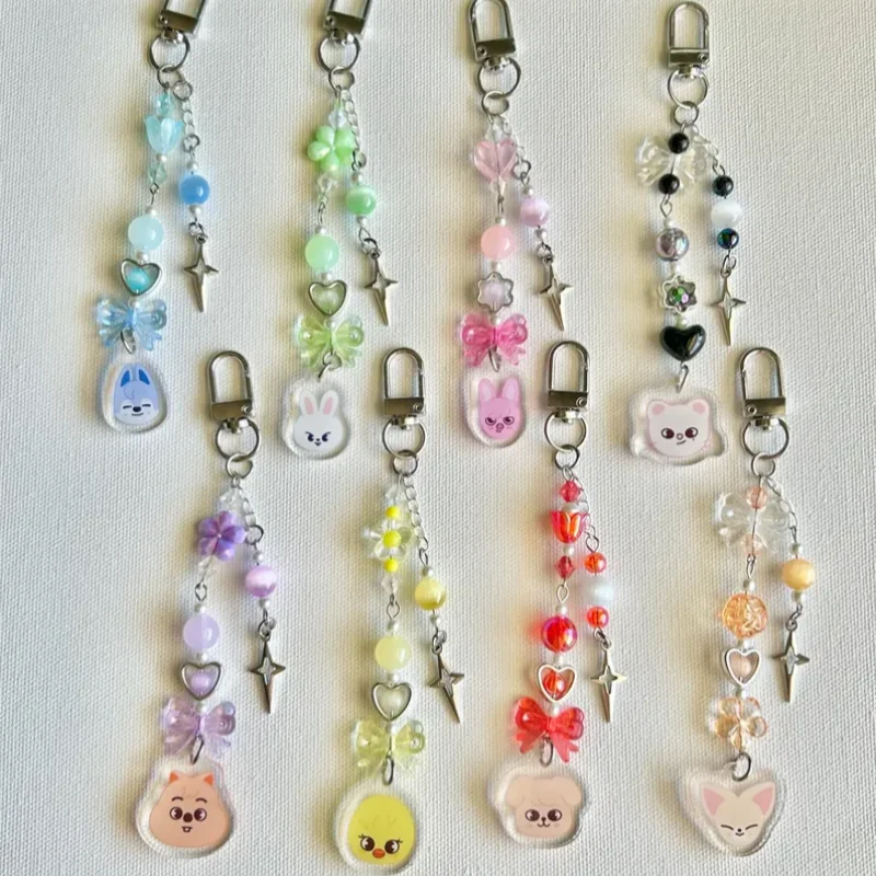 Chaveiro de contas feito à mão inspirado em Stray Children |   Chaveiro de Contas Stray Children |   Chaveiro Inspirado em K-Pop, Joias Y2K