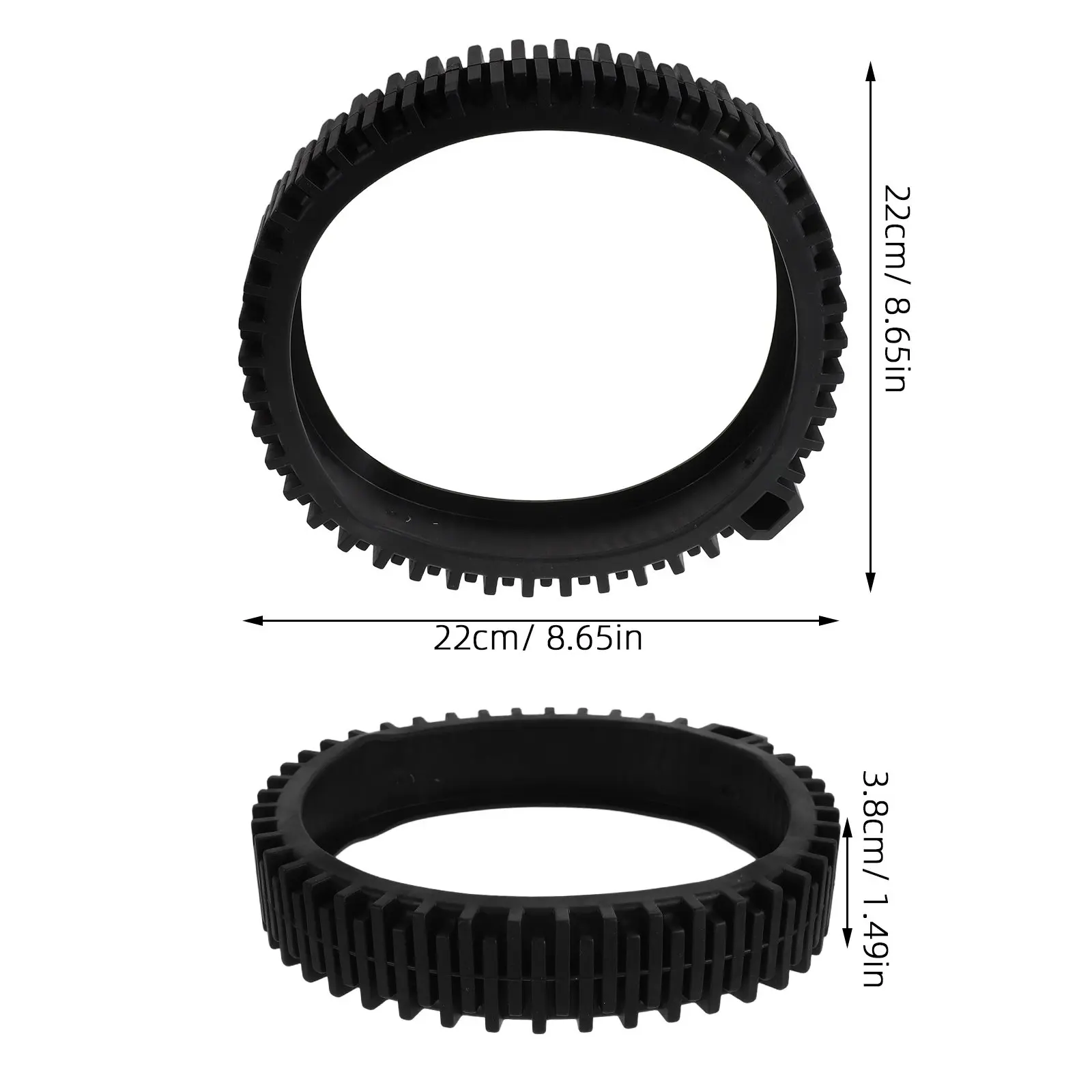 2Pcs Pool Cleaner Replacement Tire Kit Rubber Front Tires with Super Hump Upgrade for Pool Vacuum Cleaner Parts Maintenance and