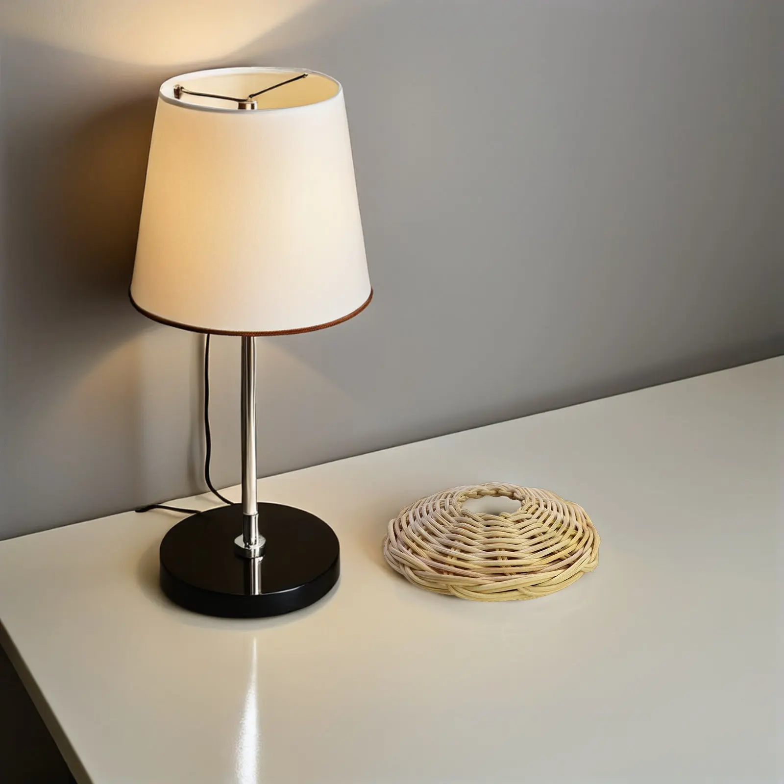 Rattan Woven Lampshade Pendant Light Shade for Ceiling Fixture Rustic Natural Warm Hotel Restaurant Decorative