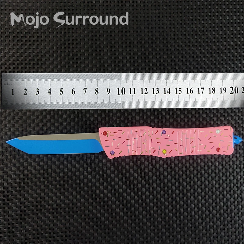 Micro couteau de poche UT70 Troodon Dessert Kokor matut rose Tanto à double tranchant, module D/E, autodéfense, survie, chasse, A46