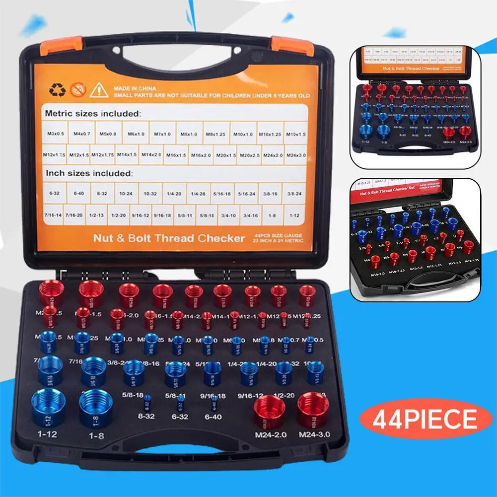 

44 Bolt Size and Thread Gauge Nut and Bolt Thread Checker 23 Inch & 21 Metric Sizes Individually Assembled Thread Gauge