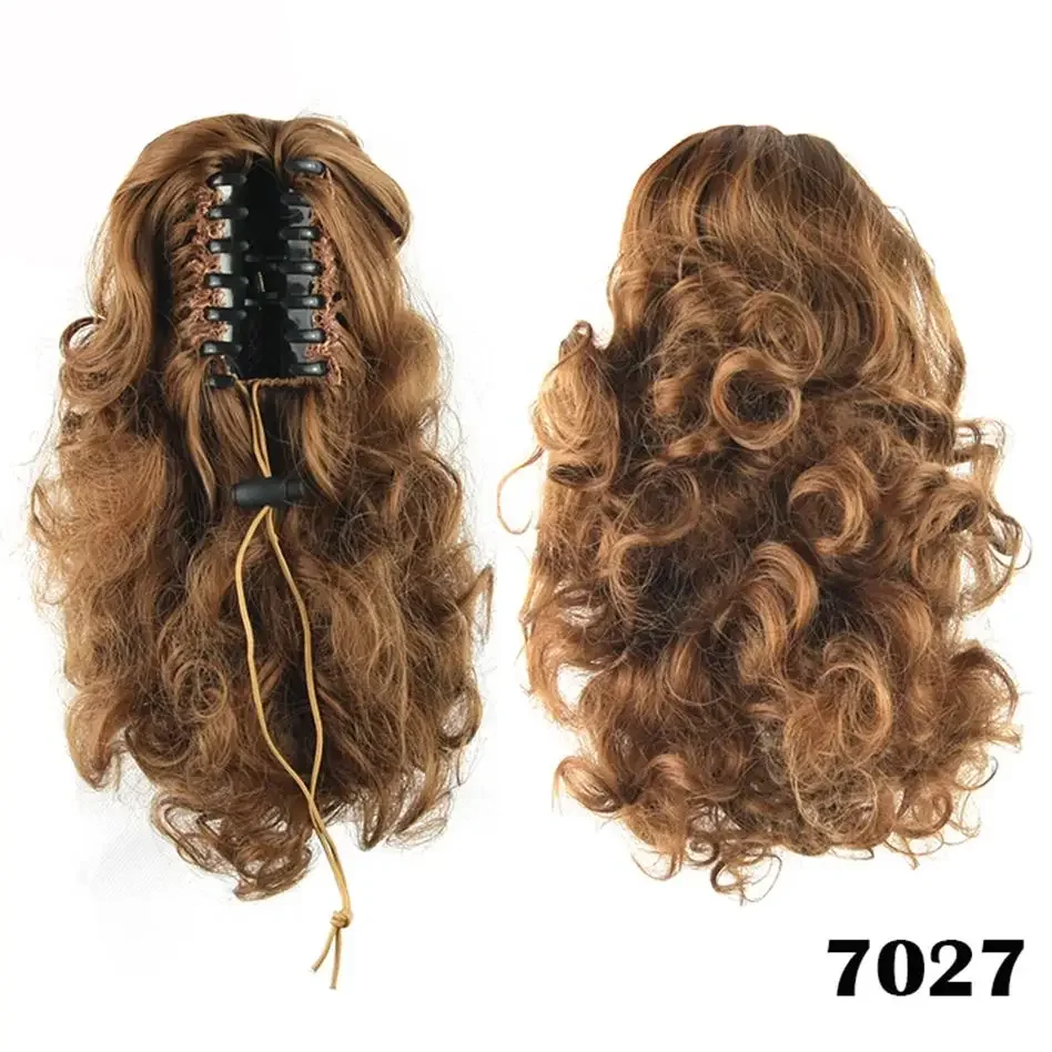 Soowee Hairpiece z włókna wysokotemperaturowego kręcone kucyki z pazurami włosy syntetyczne mały koński ogon doczepiane włosy