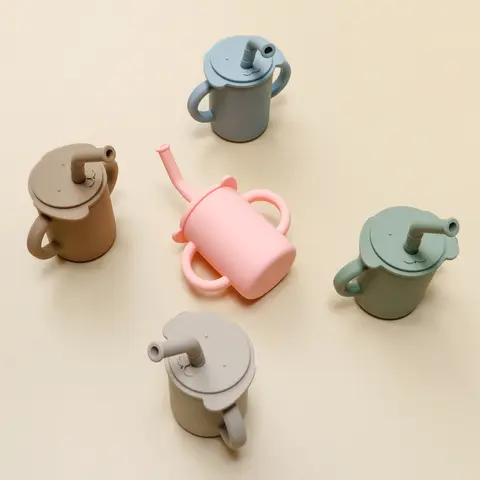 Mutter Kinder Dinge für Babys Doppel ohr Trinkbecher Kinder flasche Geschirr Wasser flasche für Kinder Neugeborene Babys achen