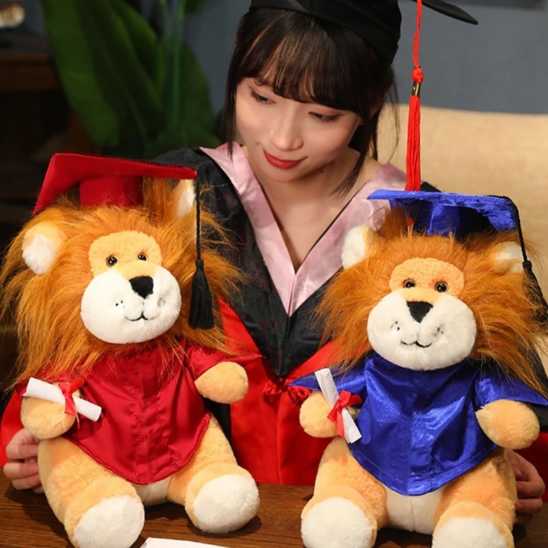 

Stuffed Lions in Graduation Hat Bachelors Graduation Hat Commencements Gift Graduation Lions Toy A2UB