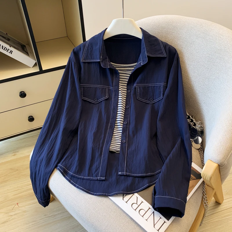 

Women's Long Sve irt And Knitted Vest Set Casual Sle Cotton Polyester Blend Easy to Iron Spring 2026 Faionable Layer...