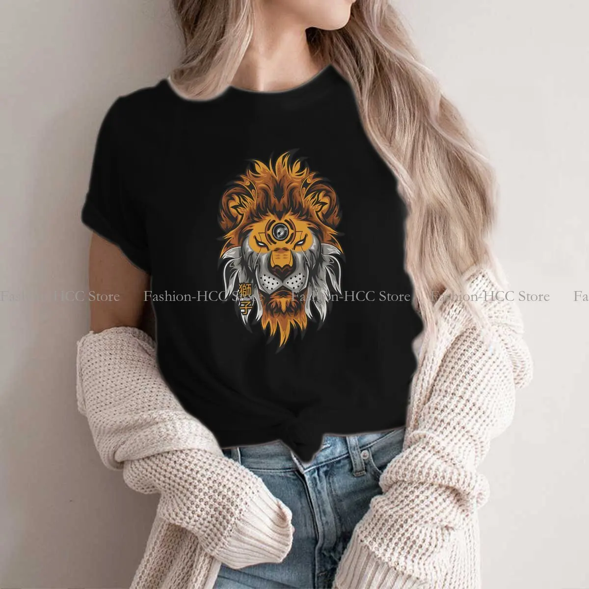 The Real Hipster Polyester TShirts Lion Momen Harajuku Streetwear T Shirt Round Neck