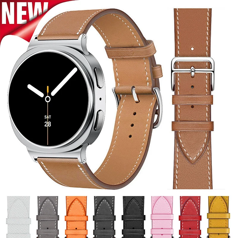 Leather Strap for Samsung Galaxy Watch 8 40mm 44mm 8 Classic 46mm Women Wristband Bracelet for Galaxy Watch Ultra 47mm Watchband