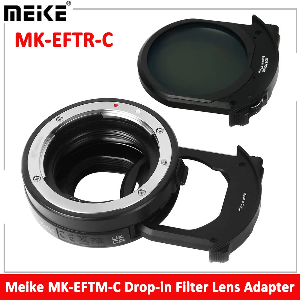 

Meike MK-EFTR-C Drop-in Filter Autofocus Mount Lens Adapter for Canon EF/EF-S to EOS M Camera with Variable ND Filter&UV Filter