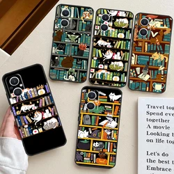 Library Magic cats Kitten Case For OPPO Find X5 X6 Pro X2 X3 Neo Lite OPPO Reno 10 Pro 8T 5Z 4Z 4 6 7 8 5 Lite Cover