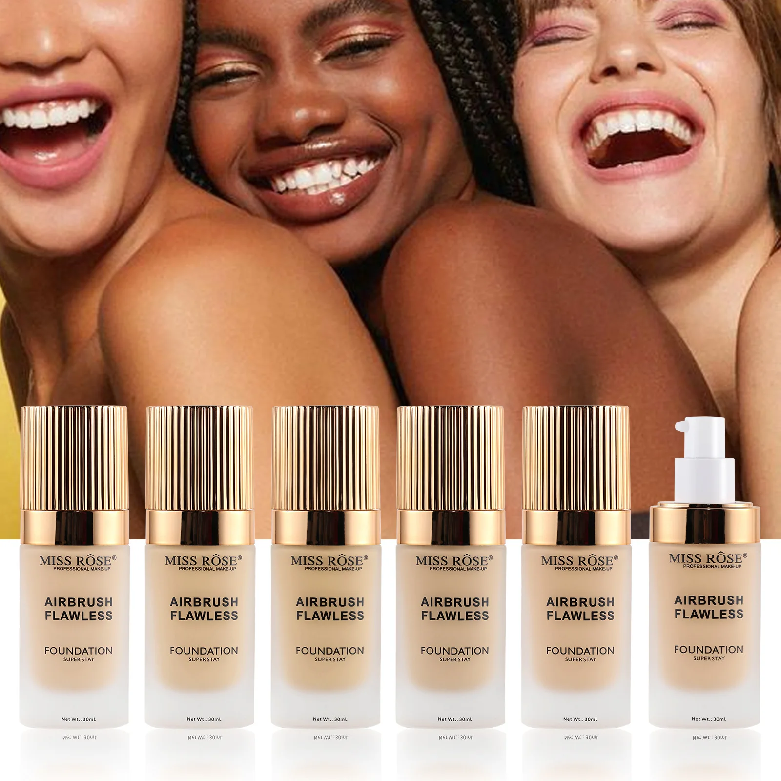 MISS ROSE Matte Full Coverage Concealer Foundation Cream Natural Hydrating Moisturizing Formula Long Lasting Oil Control Makeup
