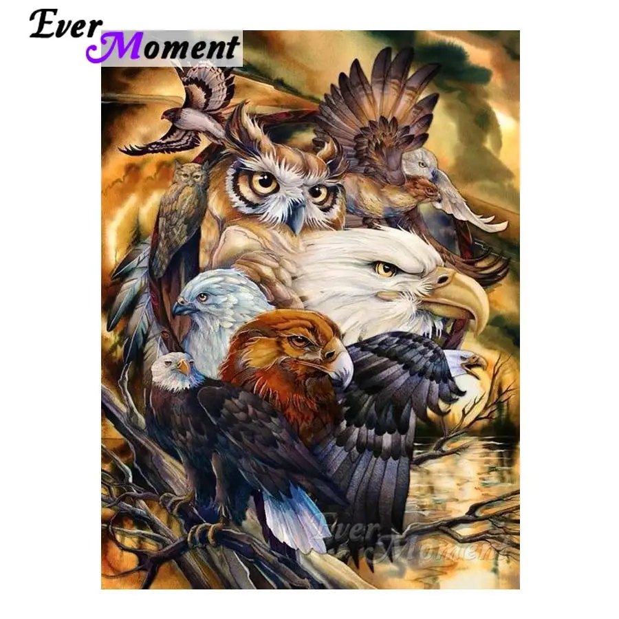 

Алмазная картина Ever Moment Eagle Animal 5D DIY полная квадратная дрель вышивка мозаика вышивка крестиком подарок ручной работы ASF1523