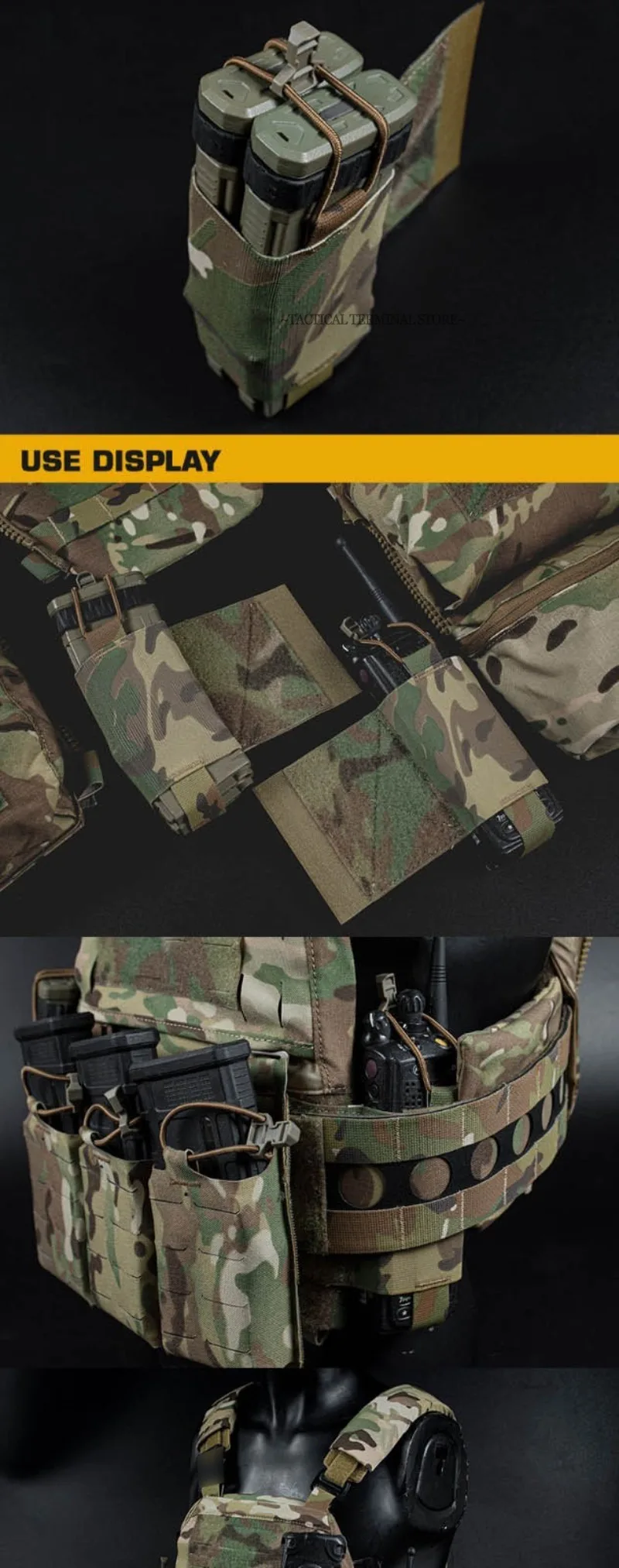 Taktische Weste V2 Seitentasche Elastische Funkgerätehalterung Magazintasche Airsoft Jagdwesten-Ausrüstung Funkgeräte-Seitentasche – Detail 4