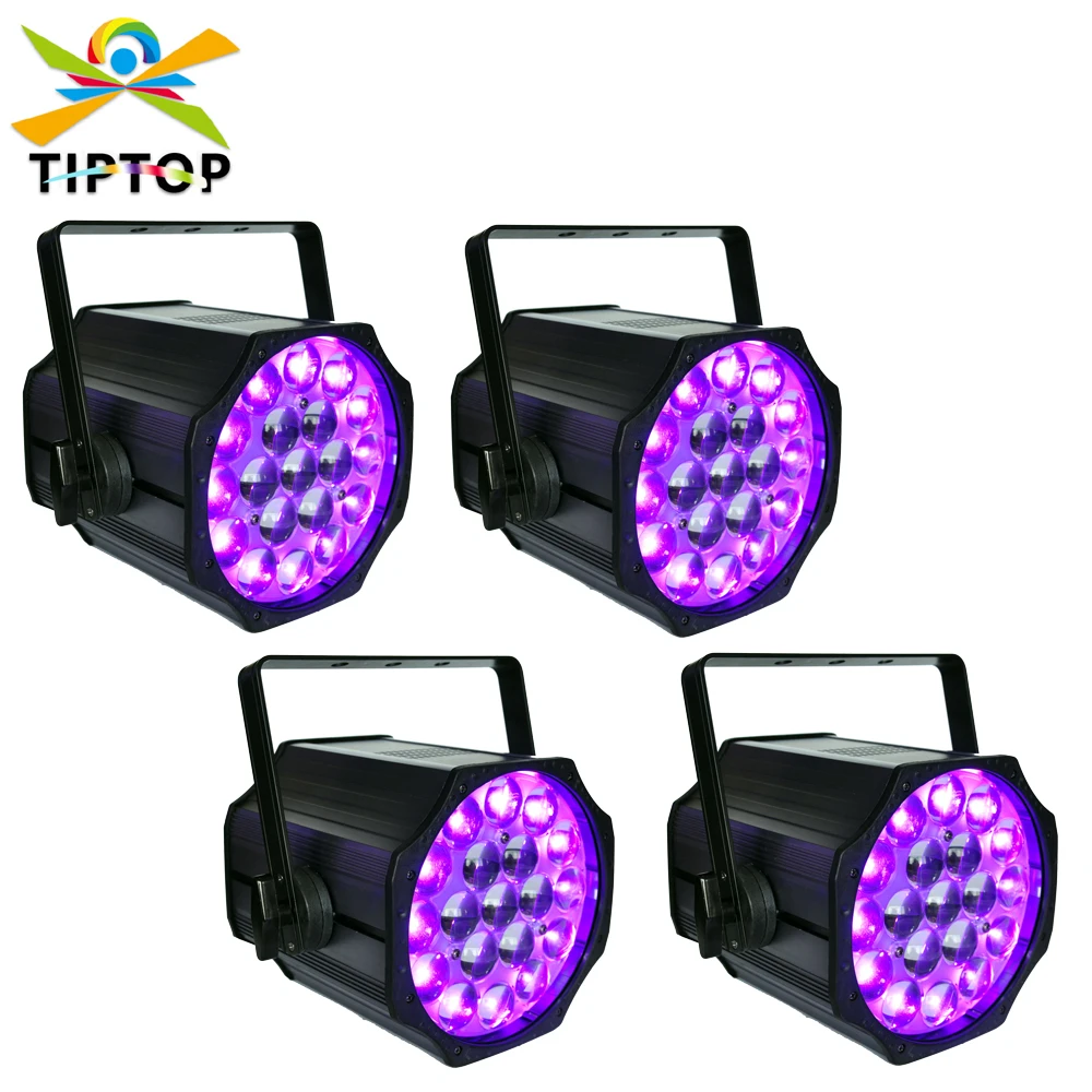 

Freeshipping 4 Units 19x12W 4IN1 Indoor Aluminum Led Par Cans Professional Stage Lighting 6/10/18 DMX Channels