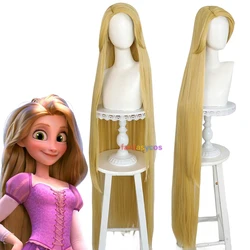 Rapunzel Cosplay Wig Movie Tangled Princess Long Blonde Straight Heat Resistant Hair Halloween Costume Role Play Wigs