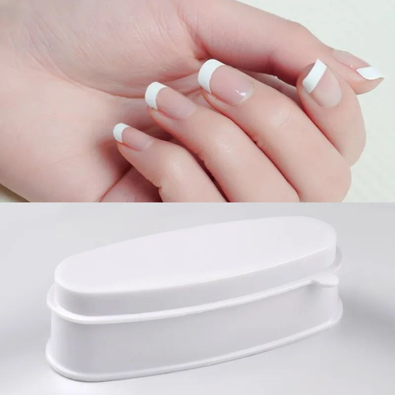 Boîte de poudre à tremper les ongles blanche, pour usage domestique professionnel, décoration de manucure parfaite, outil d'art des ongles, conteneur de poudre à tremper