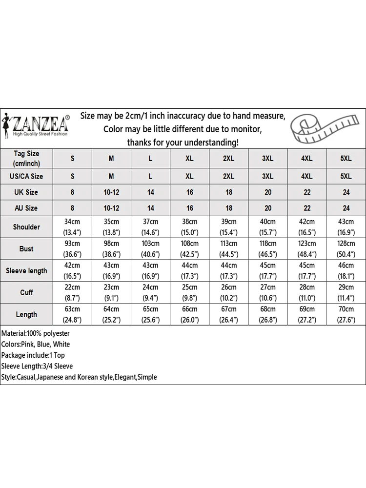 우아한 셔츠 ZANZEA 가을 레이스 패치워크 셔츠 여성 우아한 3/4 랜턴 슬리브 워크 블라우스 여름 탑 솔리드 버튼 블라우스