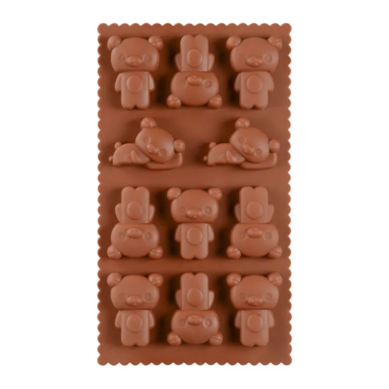 Rilakkuma Mould Cartoon Cute 3D Silicone DIY Gummies Biscuits Cake Desserts Chocolate Kitchen Cutting Ice Cube Tray Tools Mold - view 2