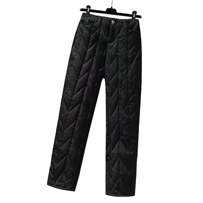 

Winter New Product Women's Golf Outdoor Sports Pants Thin Down Cotton Pants Ladies Warm Slim Straight Leg Trousers