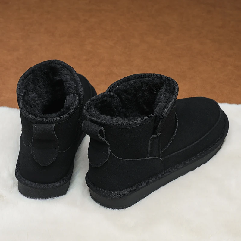 Winter Men Boots Microfiber Leather Snow Boots Man Plush Warm Causal Shoe Waterproof Men Boots Male Sneakers Spring Ankle Boots
