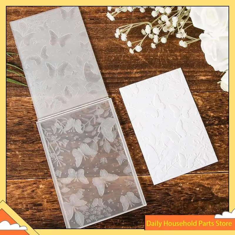 مجلد النقش ثلاثي الأبعاد، قالب النقش على شكل فراشة أوراق الزهور المزخرفة، لصنع البطاقات والحرف الورقية لسجل القصاصات!
