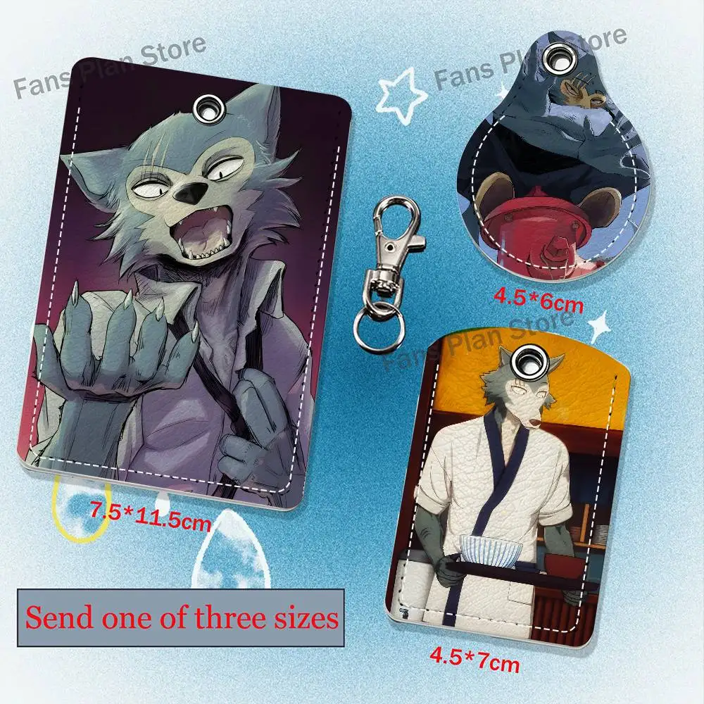B-BEAS-TARS Legoshi PU Leather Card Holder Keychain Key Ring Door Lock Access Tag ID Access Card Air Tag Case Keychain Card