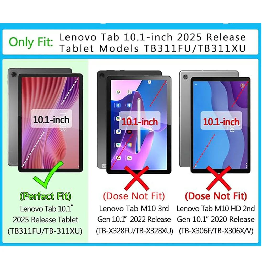 Tablet Case For Lenovo Tab 2025 10.1inch (TB311FU/TB311XU) Protective Shockproof TPU Leather Material Kickstand Function