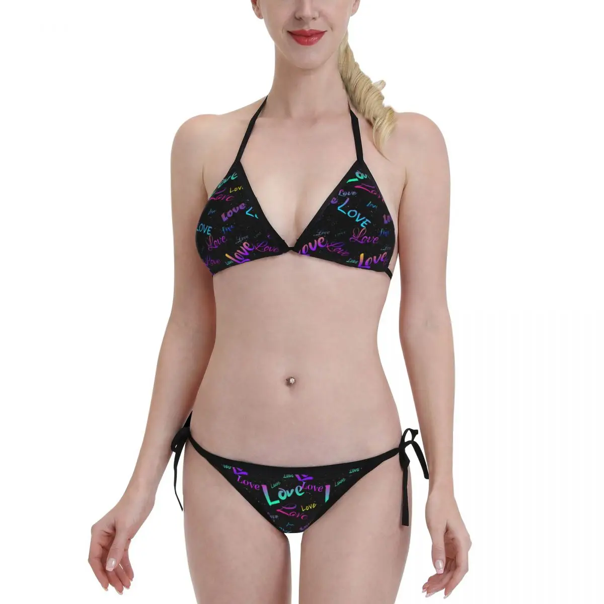 

Летнее сексуальное бикини с надписью Love, женский купальник, купальный костюм стринги, бразильский купальник, бикини