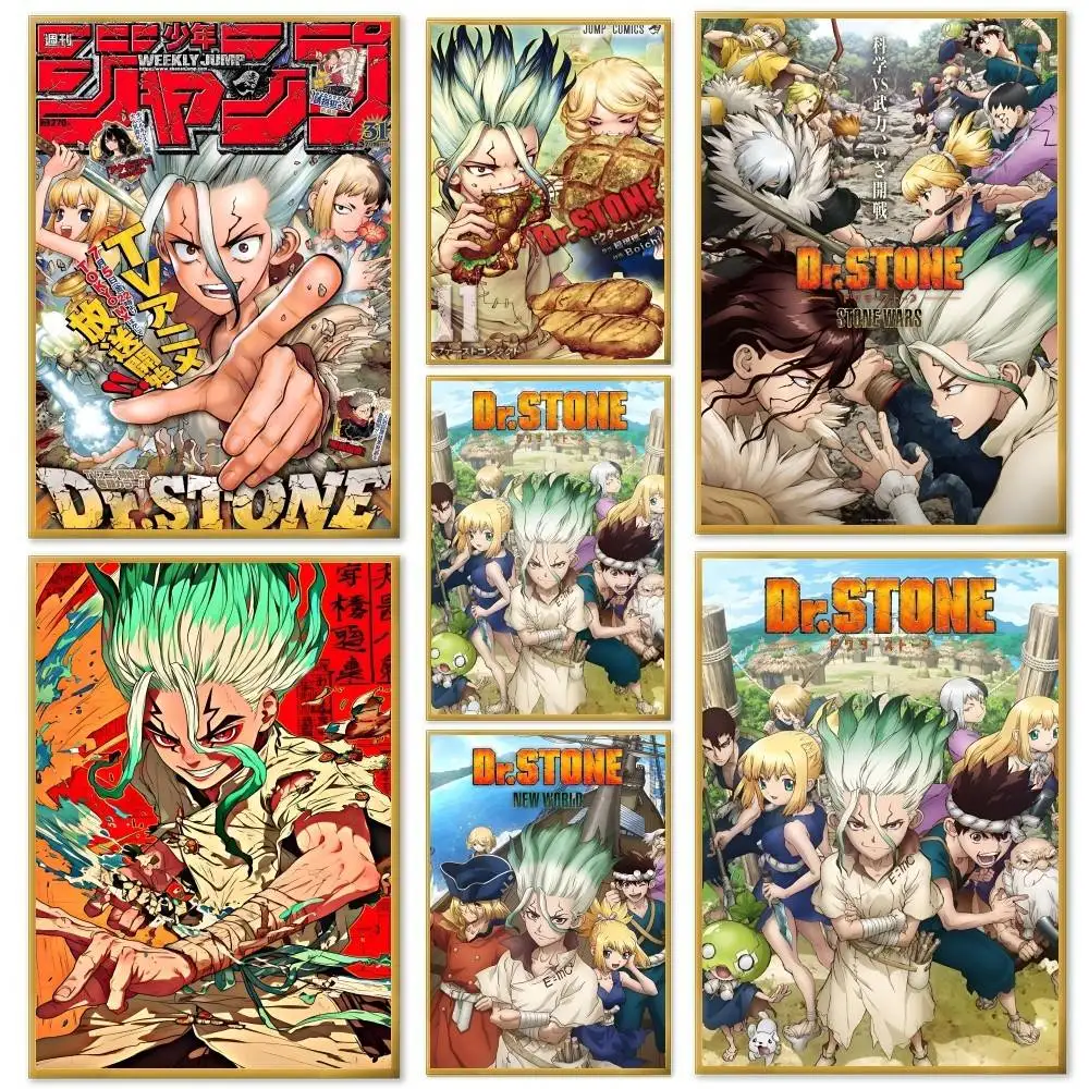 Dr STONE Japanese Anime Retro Poster And Prints Wall Art Pictures For Modern Bedroom Game Room Home Decor