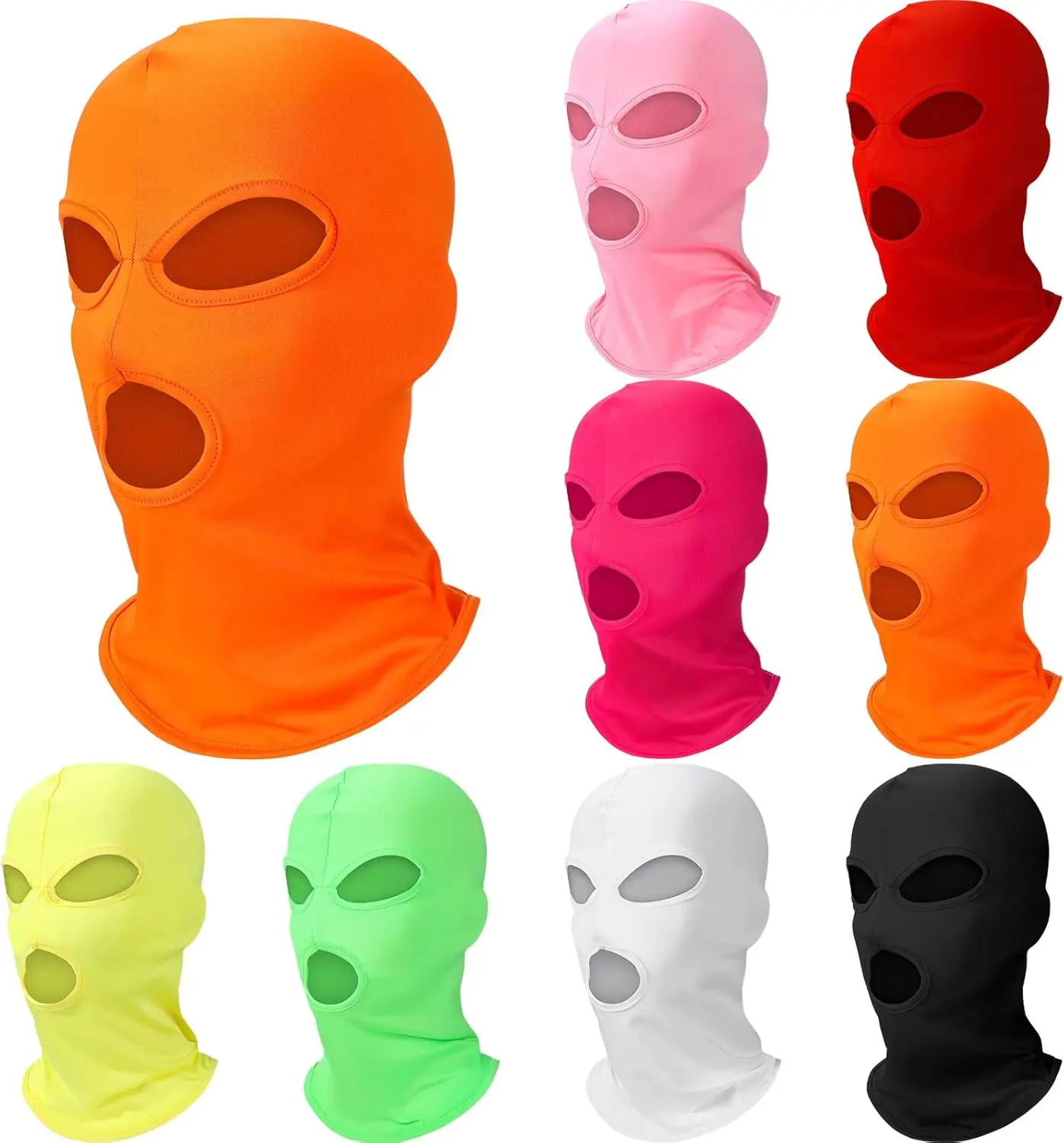 

8 Pcs 3 Hole Full Face Ski Mask for Men Women, Summer Cooling Neck Gaiter UV Protector Motorcycle Scarf Sports