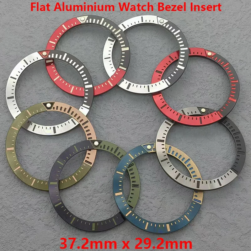

Mod 37.2mmx29.2mm Flat Aluminium Watch Bezel Insert Ring Fits Men's Watches Modification Bezel Insert Ring