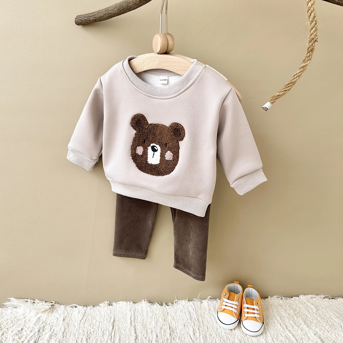 

Spring Autumn Newborn Baby Boys Girls Clothes Embroidery Cartoon Bear Pullover Long Sleeve Top Pant Cute Toddler Outfit 2Pcs/set