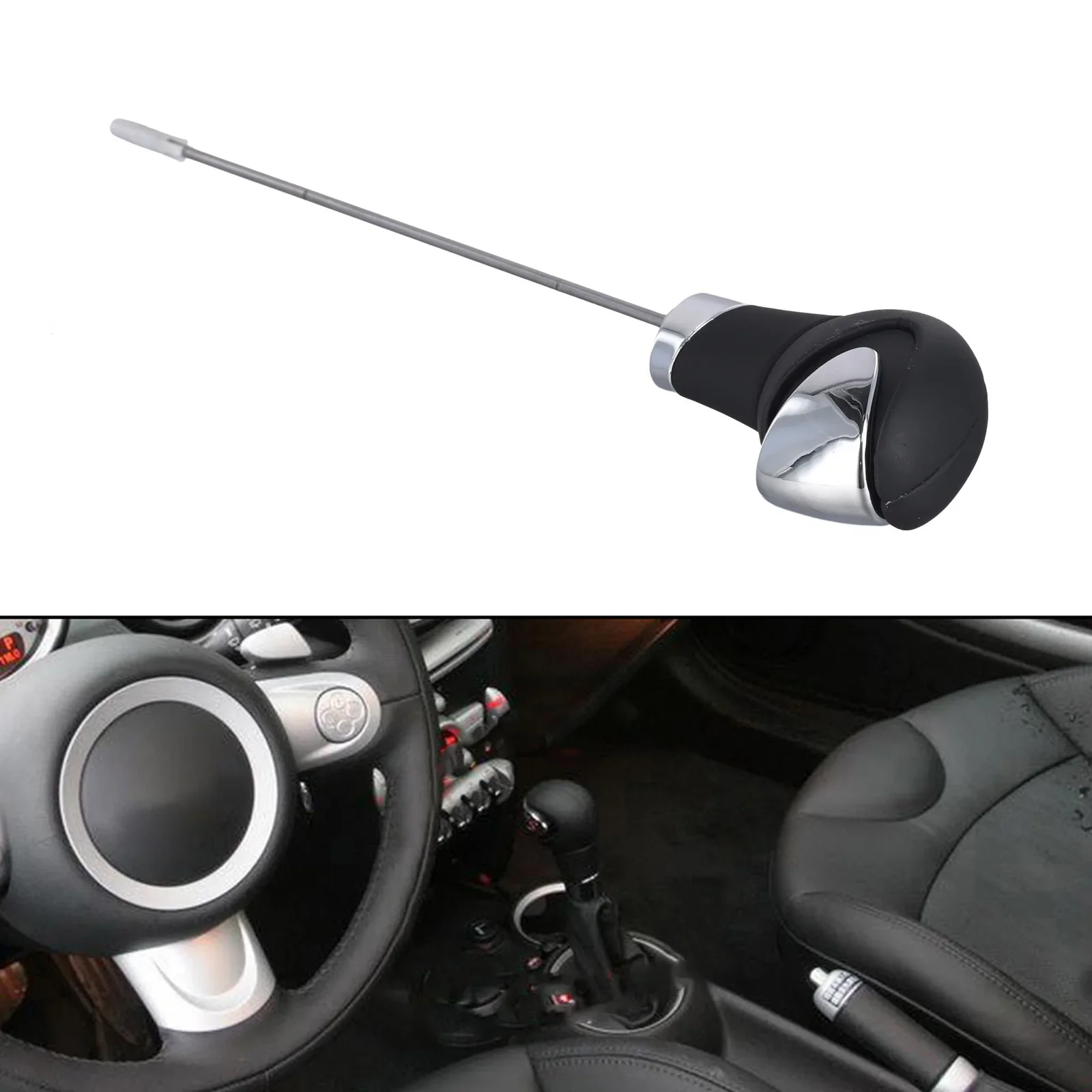 

Shift Position Black silver Automatic Gear Shift Knob Car Shift Knob ABS metal leather Wear-resistant Easy To Use
