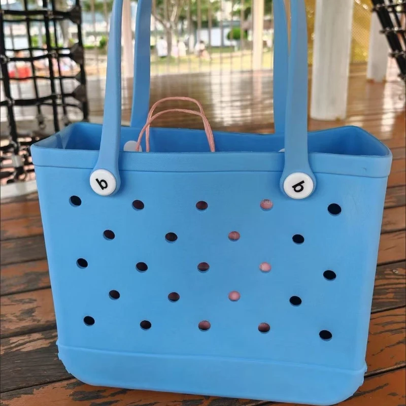 

Fashionable EVA Beach Storage Bag Blue Soft Waterproof Wear-resistant Swimming Beach Single Shoulder Bag