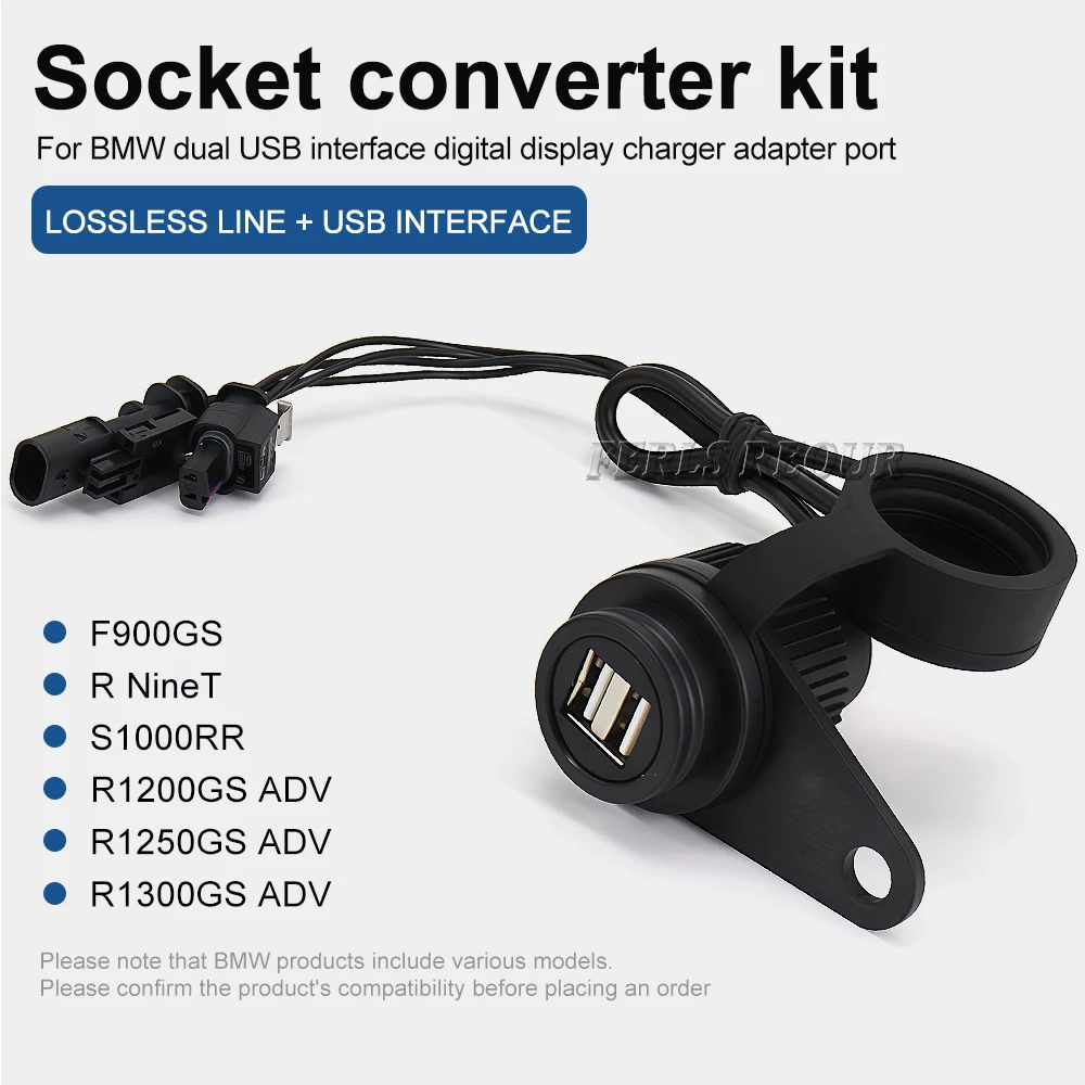 دراجة نارية USB تيار مستمر المخرج لسيارات BMW R1200GS R1250GS R1300GS Adventure F900GS R18 S1000RR R NineT منفذ محول عدة محول USB #4