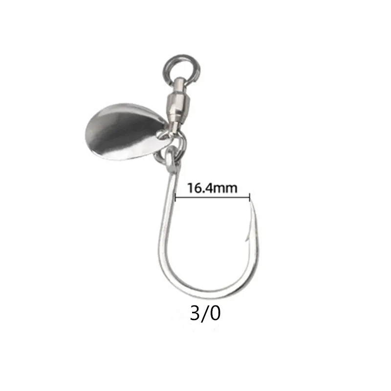 Ufishing 5 Stück/Beutel Korrosionsbeständiger Edelstahl-Angelhaken mit Klinge 2026 Neue Big Game Spinner-Haken – Detail 1