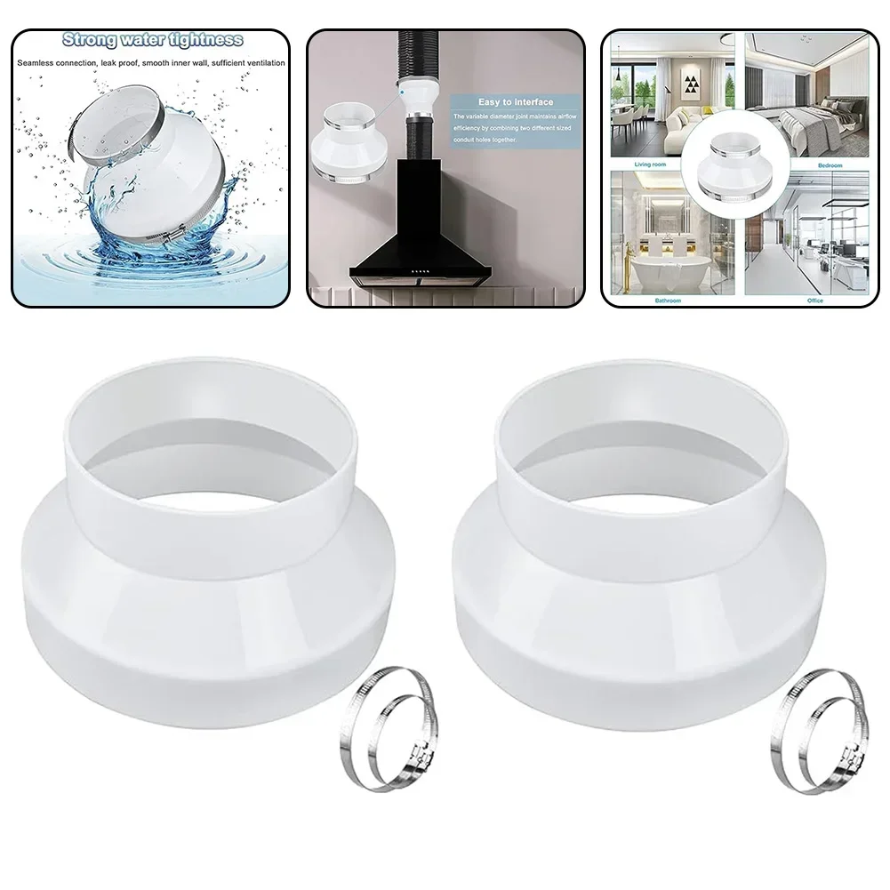 Multiple Scenarios Bathroom Kitchen Duct Reducer 8 To 6 Inch Duct 304 Stainless Steel ABS Plastic Aluminum Foil Tape