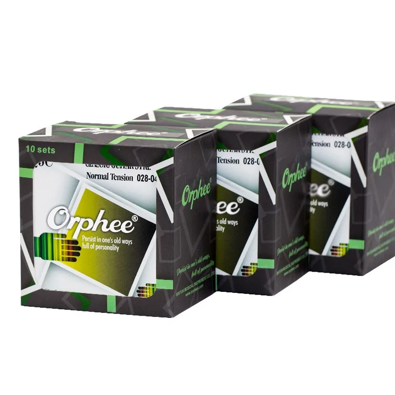 10 Buah Aksesori Gitar, Senar Orphee Warna Set Senar Gitar Klasik, Senar Nilon Tegangan Sedang dan Tinggi