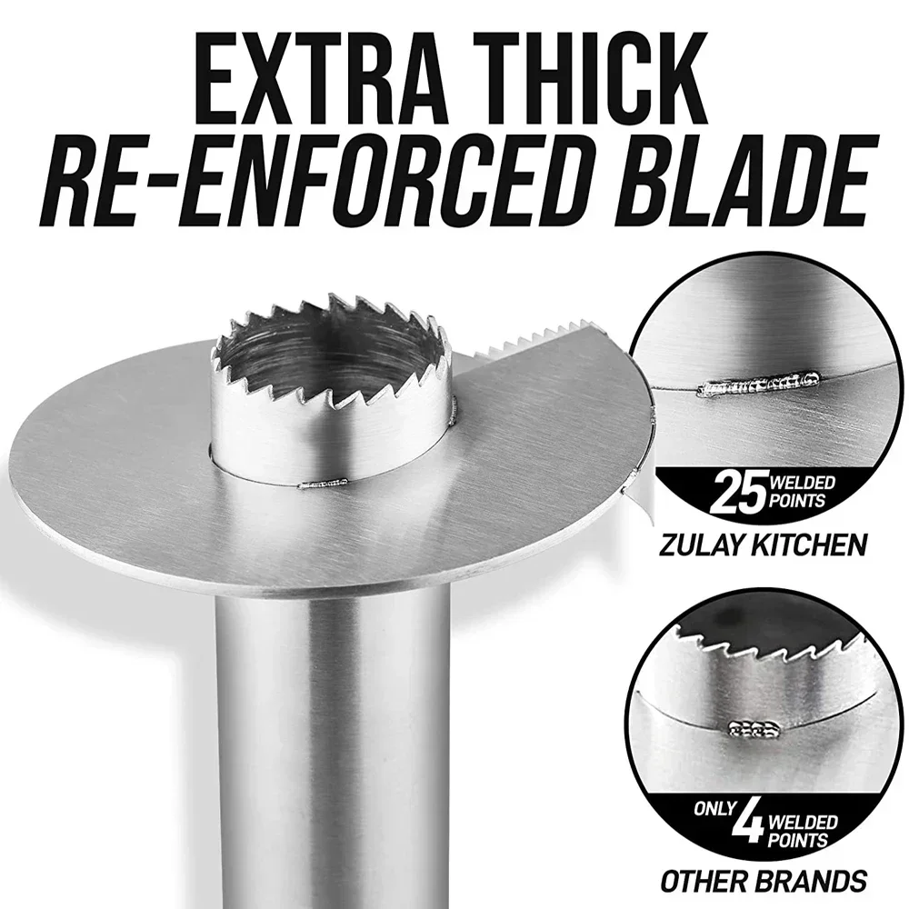 قطاعة أناناس من الفولاذ المقاوم للصدأ، مقشرة فواكه ذات شفرة حادة مع سكاكين تقطيع للاستخدام المنزلي والمطبخ