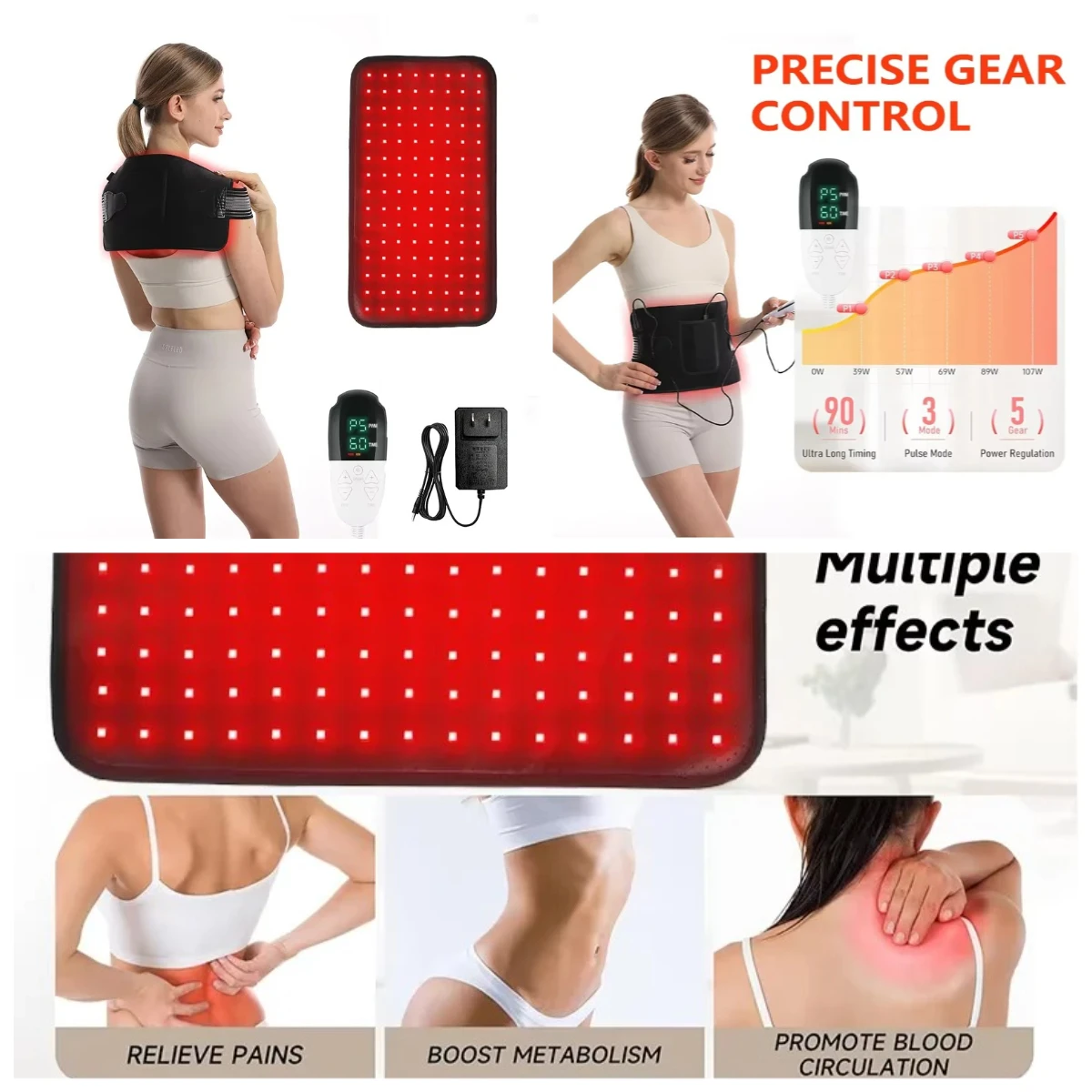 

Hot selling：Professional Customization Red Light Wrap Light and Red Light Therapy Belt for Body Back Pain Relief