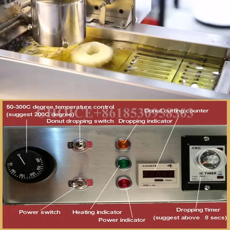 Freidora de rosquillas totalmente automática, Máquina Eléctrica de acero inoxidable para uso comercial, de alta calidad, 500 unids/h