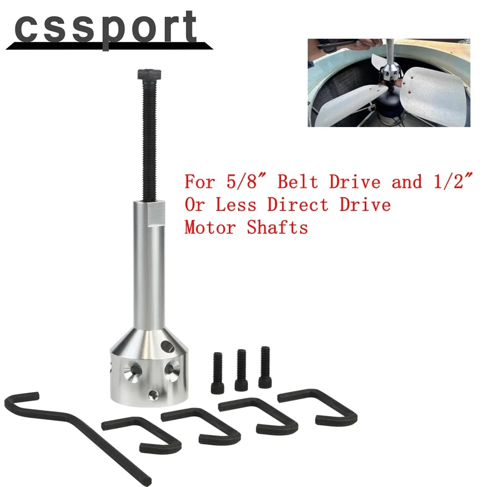 

For 5/8" Belt Drive and 1/2" Or Less Direct Drive Motor Shafts Wheel Steel Hub Fan Blade Blower Wheel Puller Remover Tool Kit