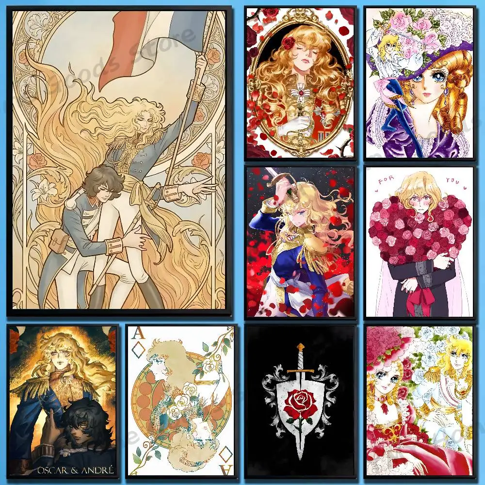 Anime T-The Rose of Versailles Poster For Wall Prints for Living Room Bedroom Office Home Decoration Gift