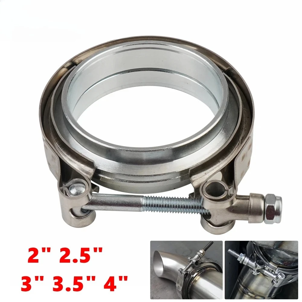 

2 дюйма, 2,5 дюйма, 3 дюйма, 3,5 дюйма, 4 дюйма, V-образный зажим с фланцем «папа-мама», подходит для выхлопной системы, турбокомпрессора, водосточной трубы, глушителя