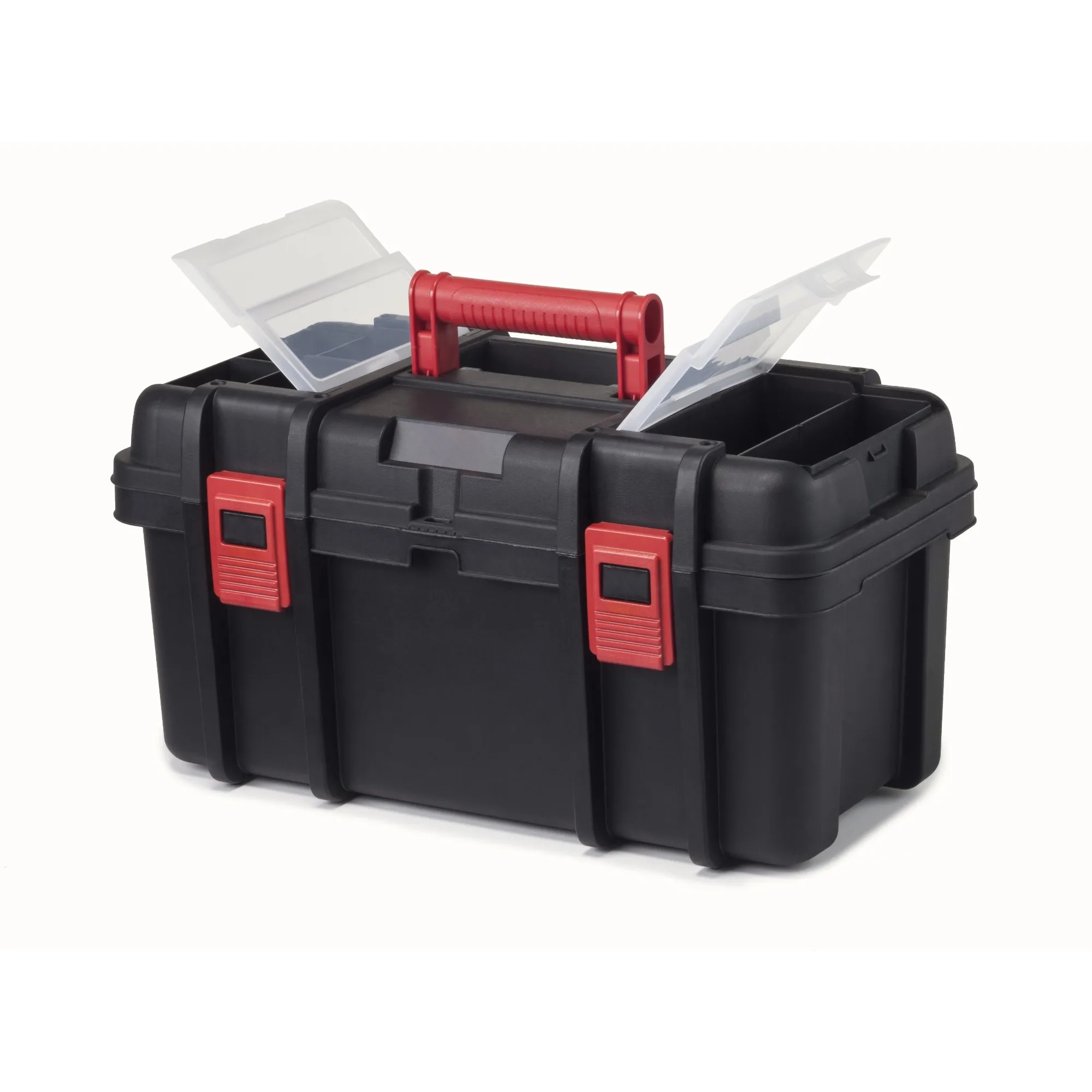 Hyper Tough 19-inch Toolbox, Plastic Tool and Hardware Storage, Black tool box