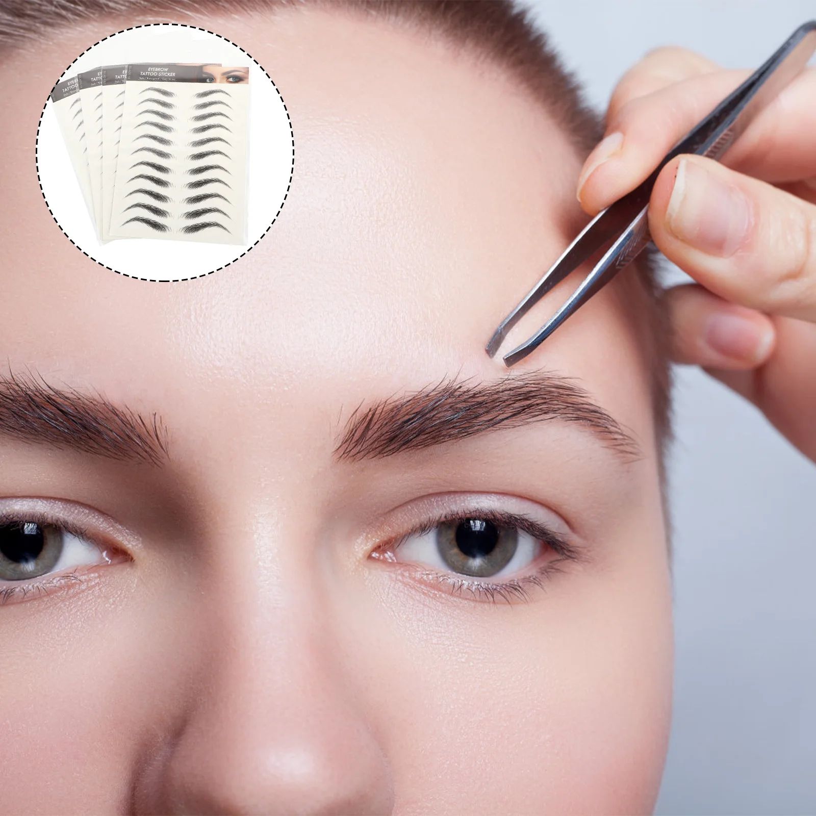 

4pcs 4 Sheets Waterproof Stickers 6D Hair-Like Temporary Brow Tattoos Makeup Brow Sticker Artificial Tattoos Imitation Eyebrow