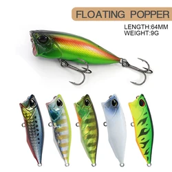6.4cm 9g Fishing Lure Micro Popper Wobbler Lure Long Shot Floating Topwater Jerkbait Artificial Hard Bait Trout Bass Bait Decoy